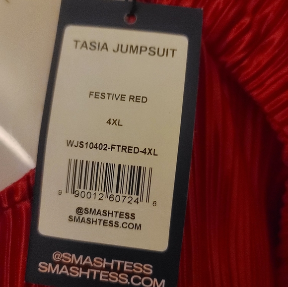 TASIA JUMPSUIT IN FESTIVE RED - 4XL [Smash & Tess] - Picture 9 of 10